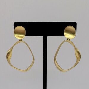 MADEWELL Gold-Tone Organic Drop Hoop Earrings